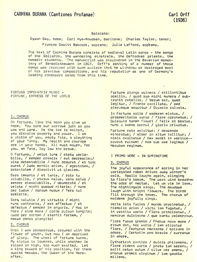 Spring Concert, April 11, 1961