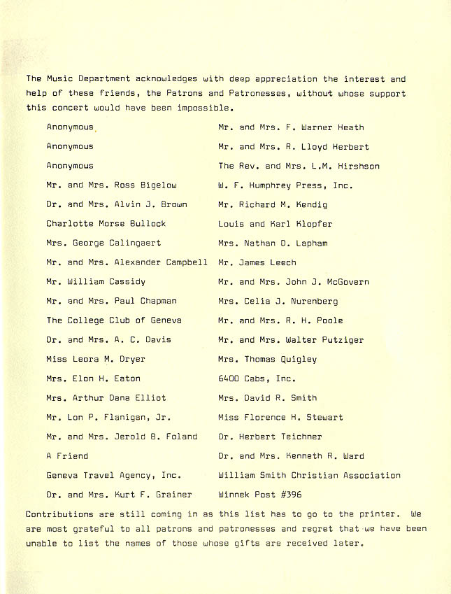 Spring Concert, April 11, 1961